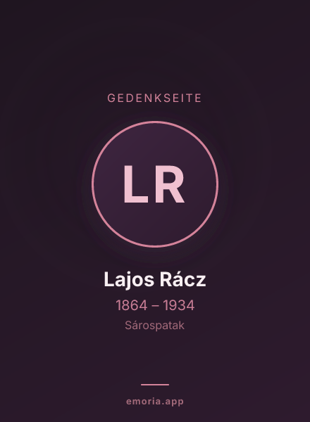 Gedenkportrait von Lajos Rácz