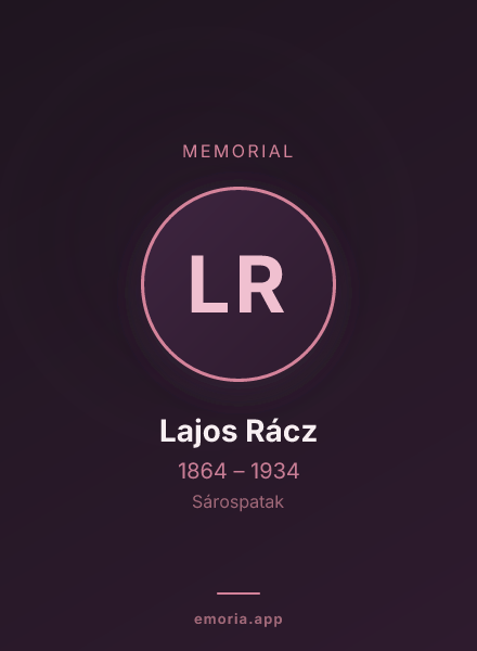 Memorial portrait of Lajos Rácz