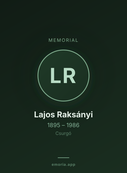 Memorial portrait of Lajos Raksányi