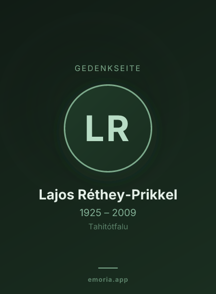 Gedenkportrait von Lajos Réthey-Prikkel