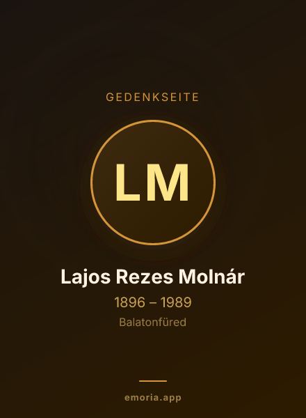 Gedenkportrait von Lajos Rezes Molnár