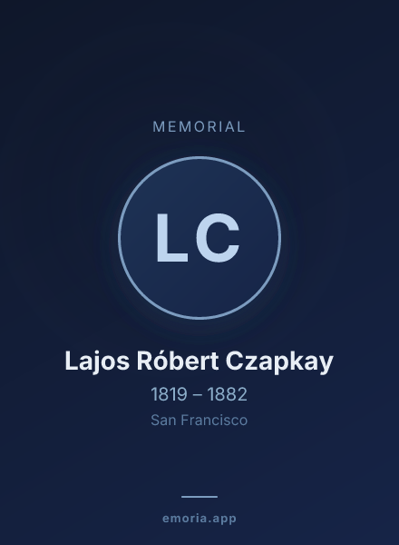 Memorial portrait of Lajos Róbert Czapkay