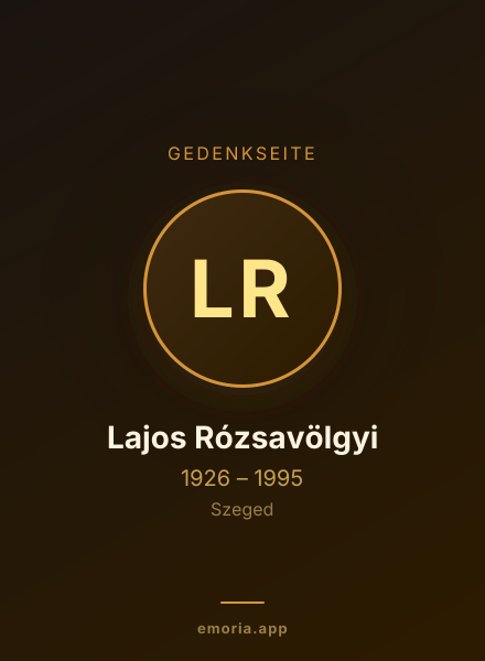 Gedenkportrait von Lajos Rózsavölgyi