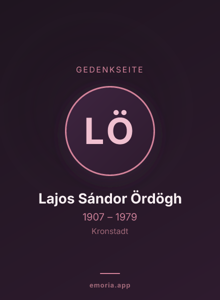 Gedenkportrait von Lajos Sándor Ördögh