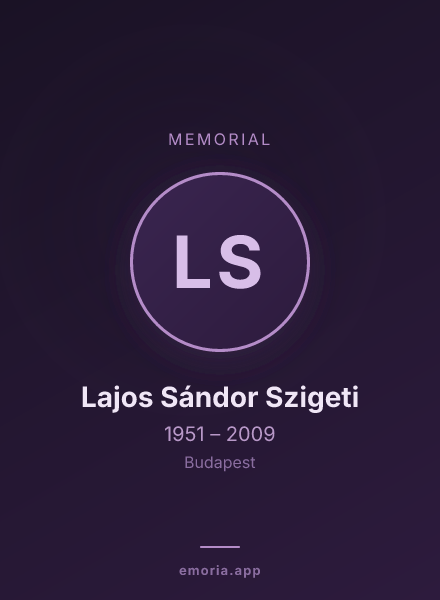 Memorial portrait of Lajos Sándor Szigeti