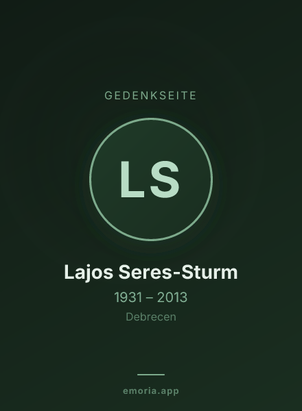 Gedenkportrait von Lajos Seres-Sturm