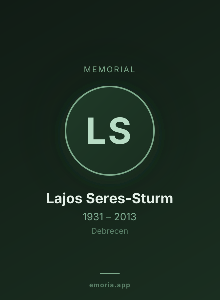 Memorial portrait of Lajos Seres-Sturm