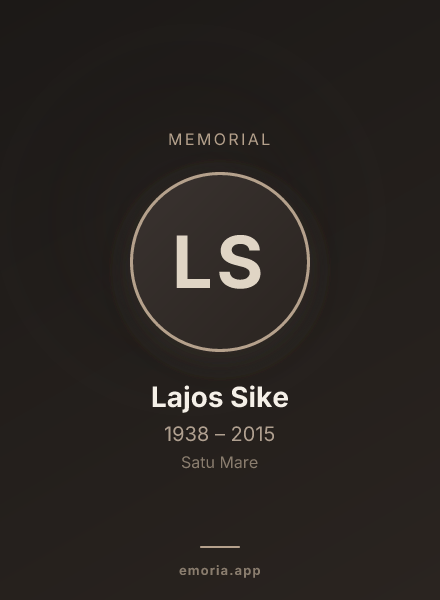 Memorial portrait of Lajos Sike