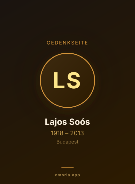 Gedenkportrait von Lajos Soós