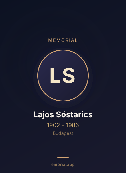 Memorial portrait of Lajos Sóstarics