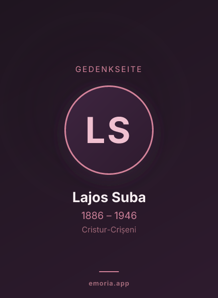 Gedenkportrait von Lajos Suba