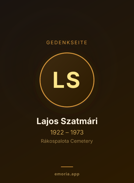 Gedenkportrait von Lajos Szatmári