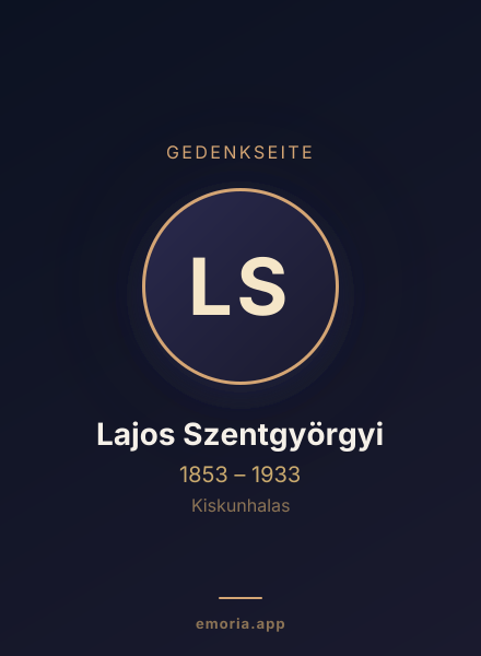 Gedenkportrait von Lajos Szentgyörgyi