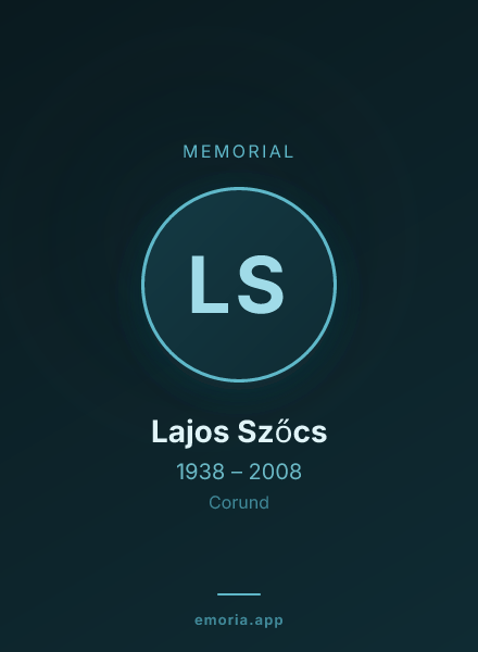 Memorial portrait of Lajos Szőcs