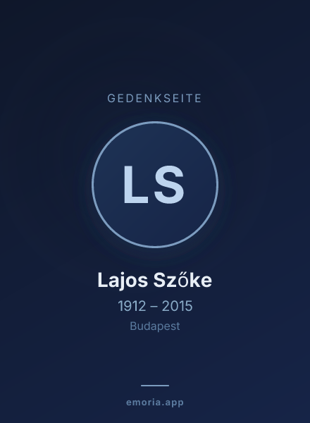 Gedenkportrait von Lajos Szőke