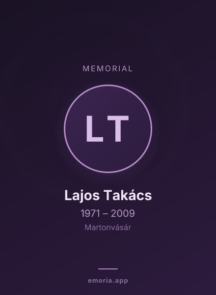 Memorial portrait of Lajos Takács