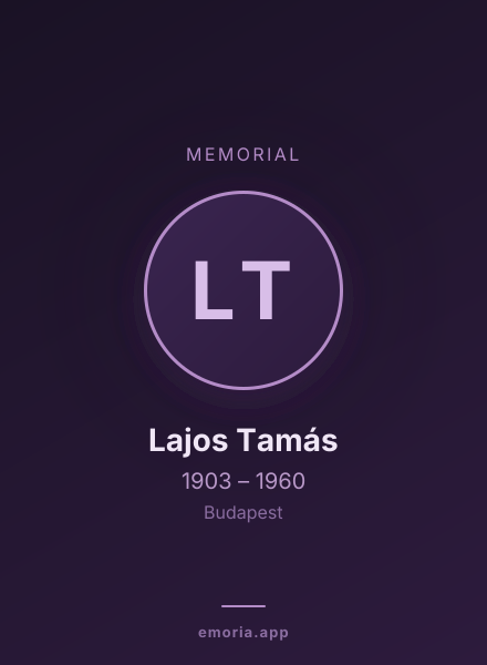 Memorial portrait of Lajos Tamás