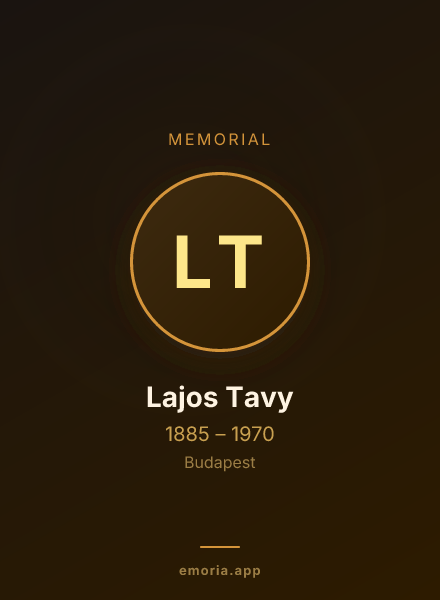 Memorial portrait of Lajos Tavy