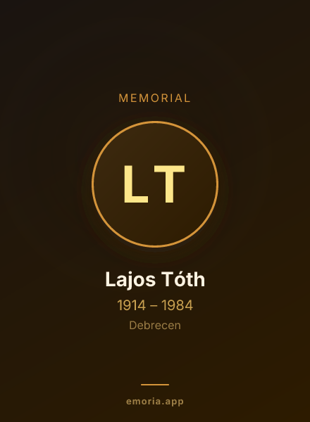 Memorial portrait of Lajos Tóth