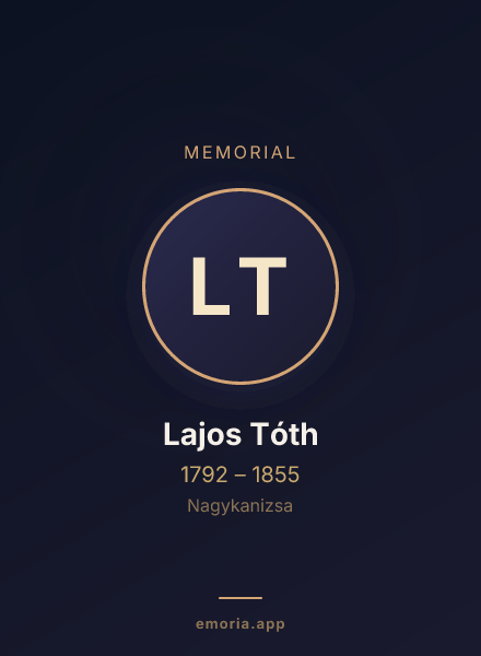 Memorial portrait of Lajos Tóth
