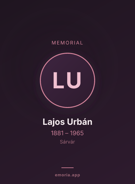 Memorial portrait of Lajos Urbán