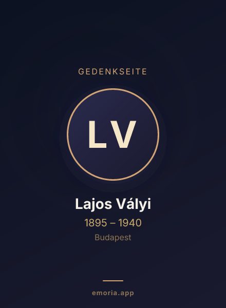 Gedenkportrait von Lajos Vályi