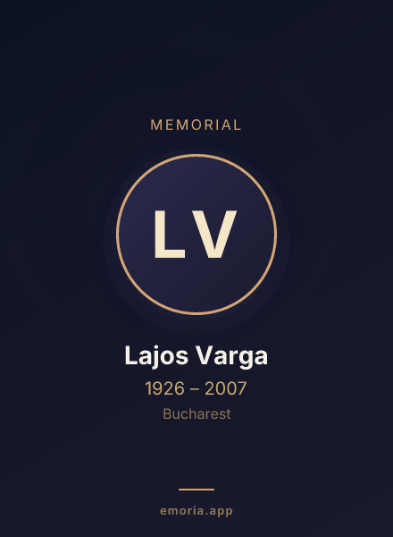 Memorial portrait of Lajos Varga