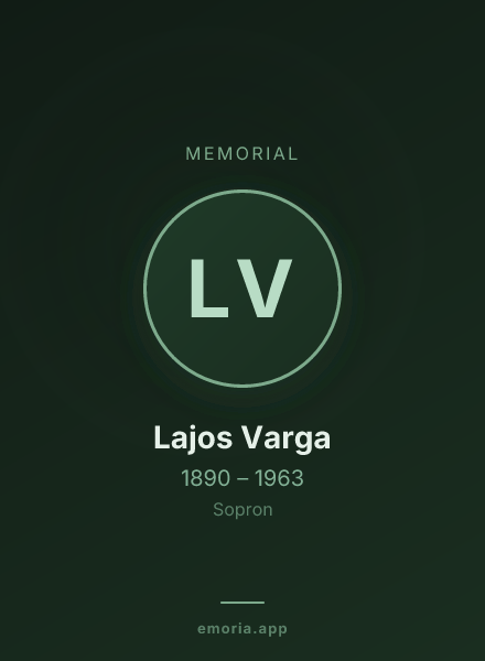 Memorial portrait of Lajos Varga
