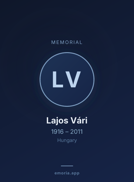 Memorial portrait of Lajos Vári