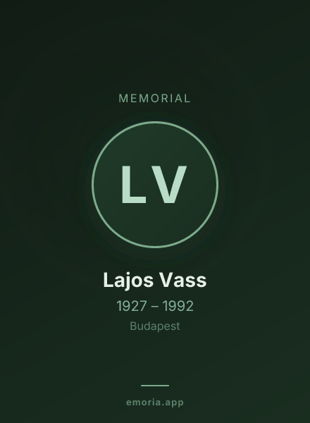 Memorial portrait of Lajos Vass