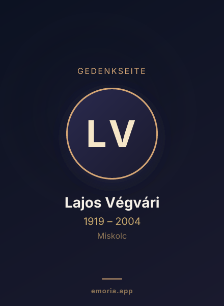 Gedenkportrait von Lajos Végvári