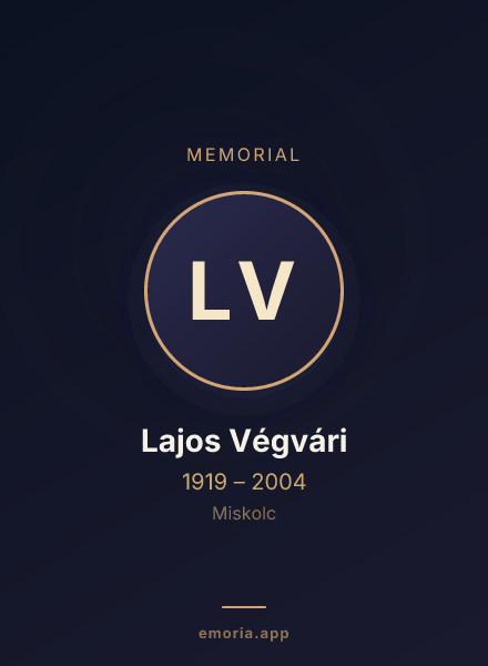 Memorial portrait of Lajos Végvári
