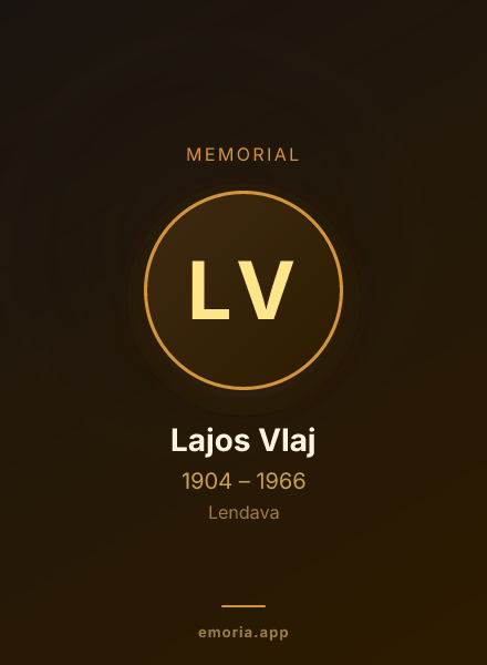 Memorial portrait of Lajos Vlaj