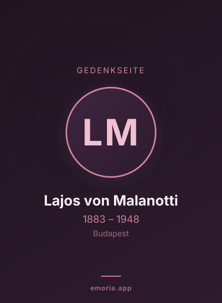 Gedenkportrait von Lajos von Malanotti