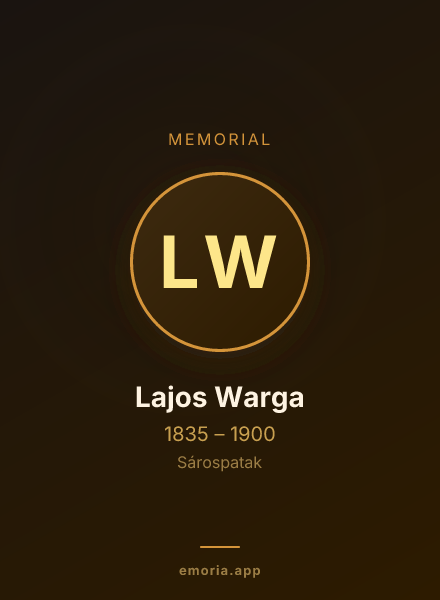 Memorial portrait of Lajos Warga