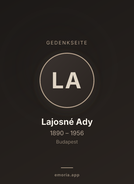 Gedenkportrait von Lajosné Ady