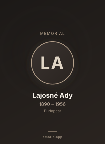 Memorial portrait of Lajosné Ady