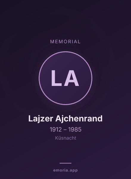 Memorial portrait of Lajzer Ajchenrand