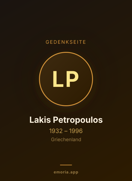 Gedenkportrait von Lakis Petropoulos