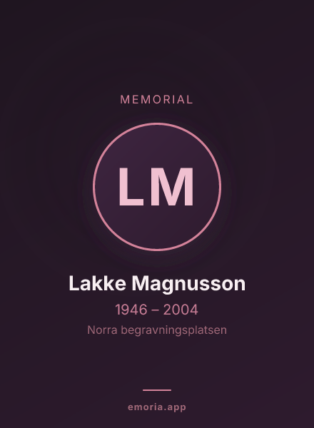 Memorial portrait of Lakke Magnusson
