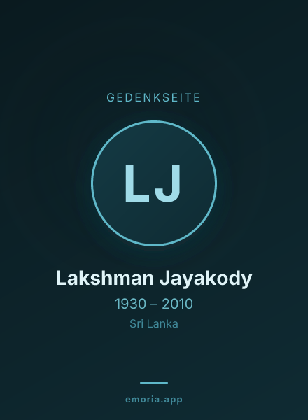 Gedenkportrait von Lakshman Jayakody