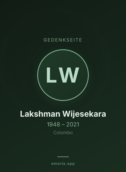 Gedenkportrait von Lakshman Wijesekara