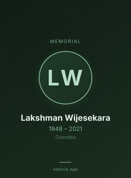Memorial portrait of Lakshman Wijesekara