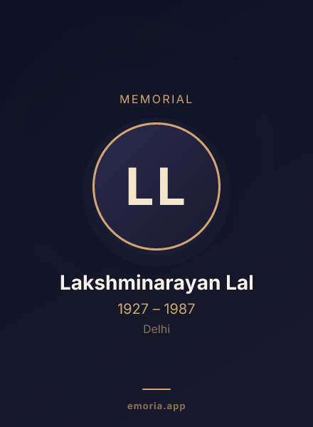 Memorial portrait of Lakshminarayan Lal