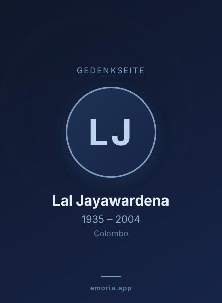 Gedenkportrait von Lal Jayawardena
