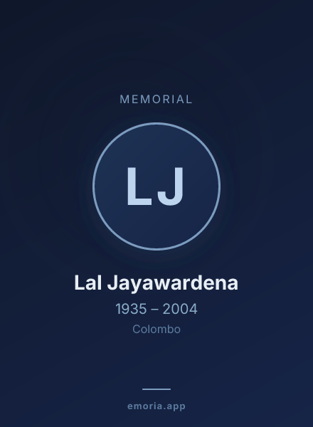 Memorial portrait of Lal Jayawardena