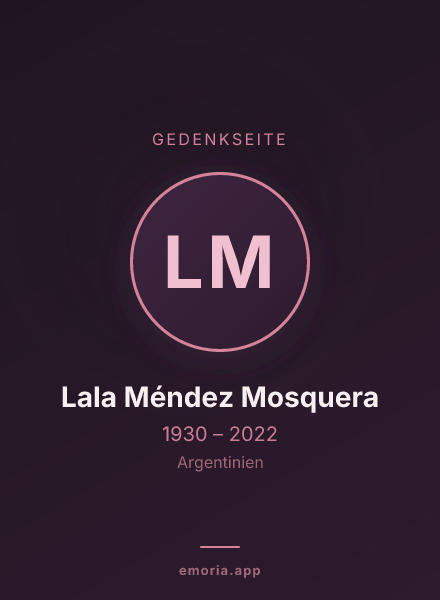 Gedenkportrait von Lala Méndez Mosquera