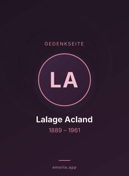 Gedenkportrait von Lalage Acland