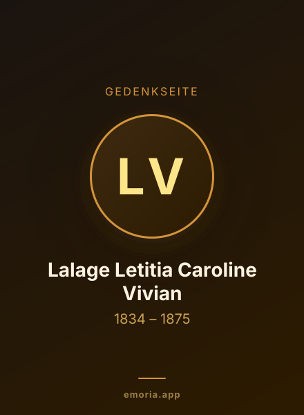 Gedenkportrait von Lalage Letitia Caroline Vivian