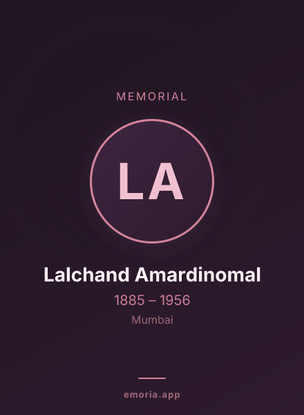Memorial portrait of Lalchand Amardinomal